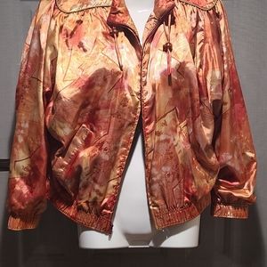 Tail Warm Up Vintage Jacket - SP coral and gild fall leave colored, polyester